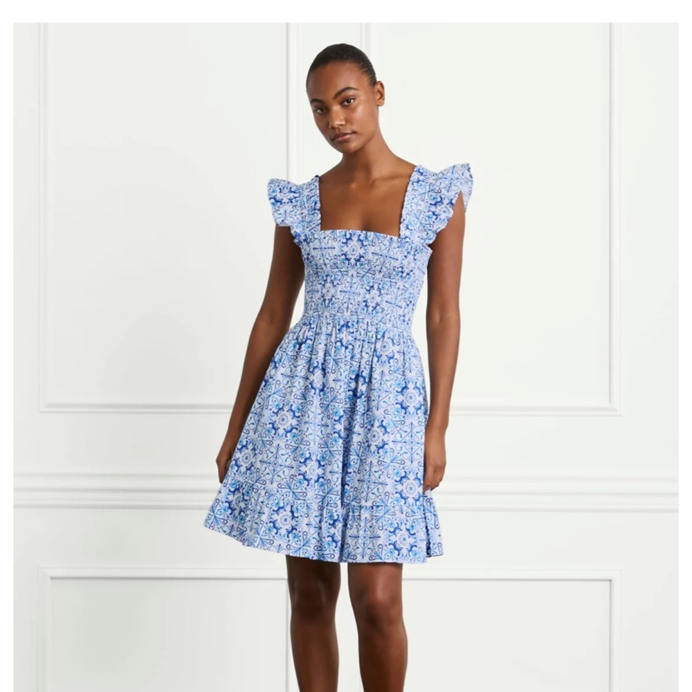 Hill House Elizabeth Nap Dress - Blue Mosaic Poplin